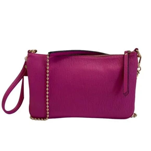 Jessica Simpson Patsy Clutch Crossbody Bag in Pink with Gold Studs, New with Tag - Picture 5 of 12